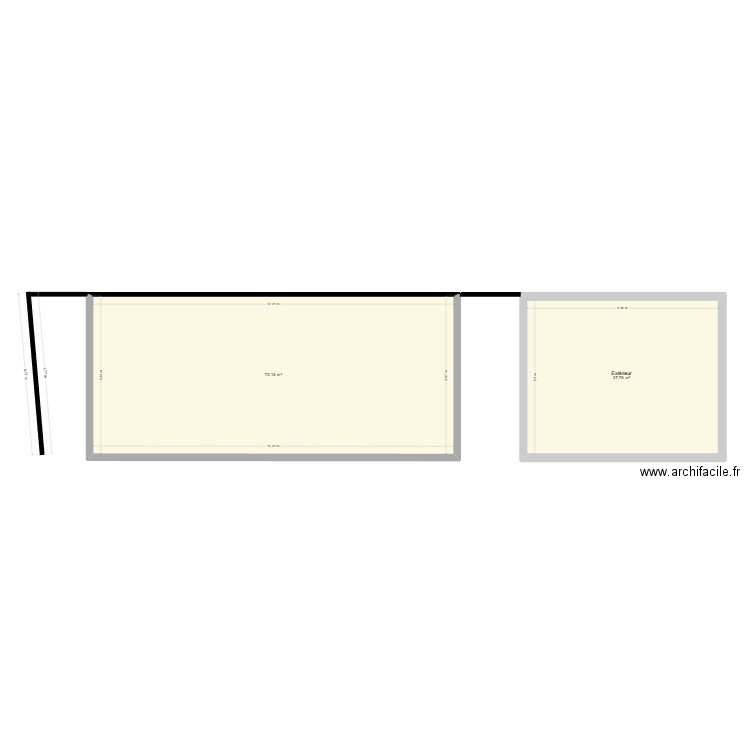 plan1. Plan de 2 pièces et 111 m2