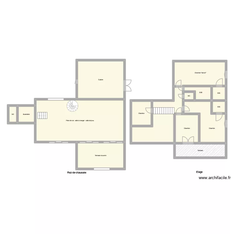 GR1170. Plan de 14  et 194 m²