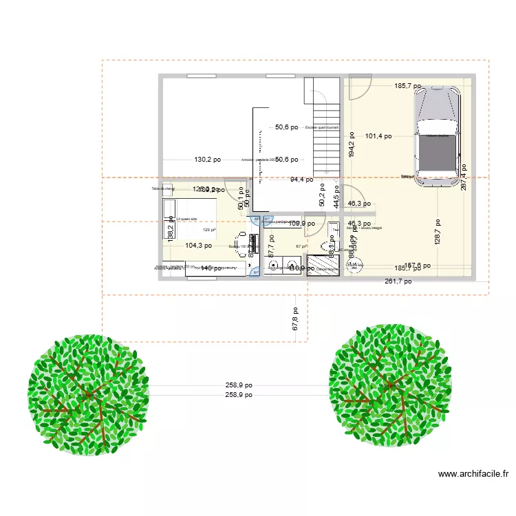 Plan sou-sol 2. Plan de 3 et 53 m² Plan sou-sol 2. Plan de 3 et 53 m²