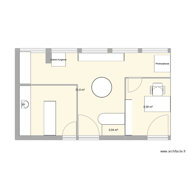 HDJ 3. Plan de 3 pièces et 41 m2