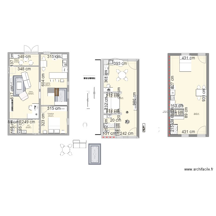 studio 2. Plan de 0 pièce et 0 m2