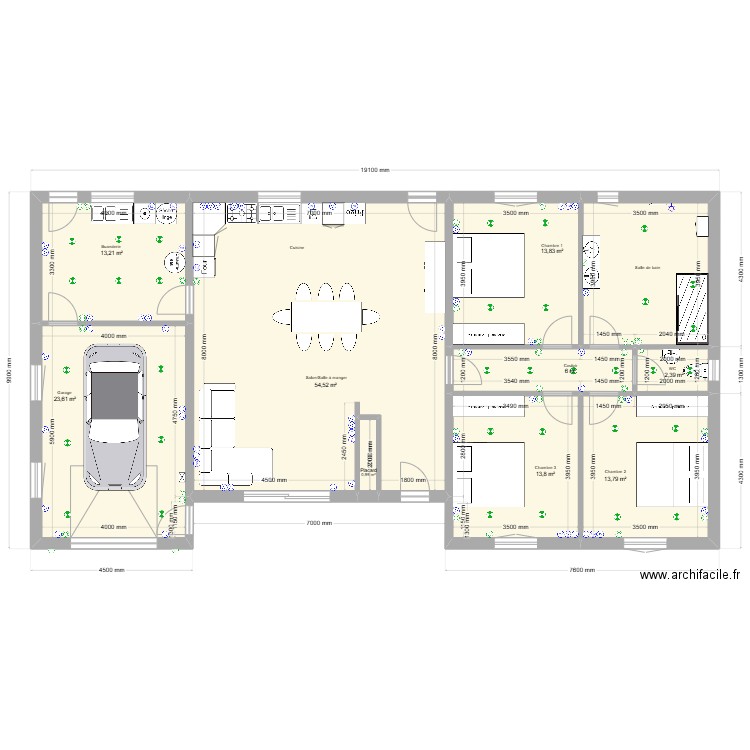 Projet 2025. Plan de 10 pièces et 156 m2