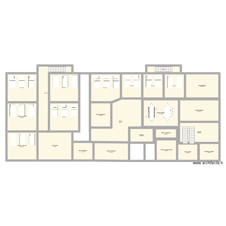 Pavillon Ran. Plan de 25 pièces et 374 m2