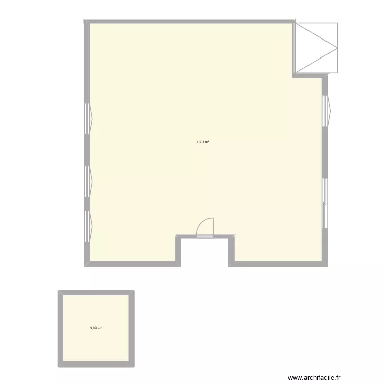 Maison+piscine. Plan de 2  et 127 m²