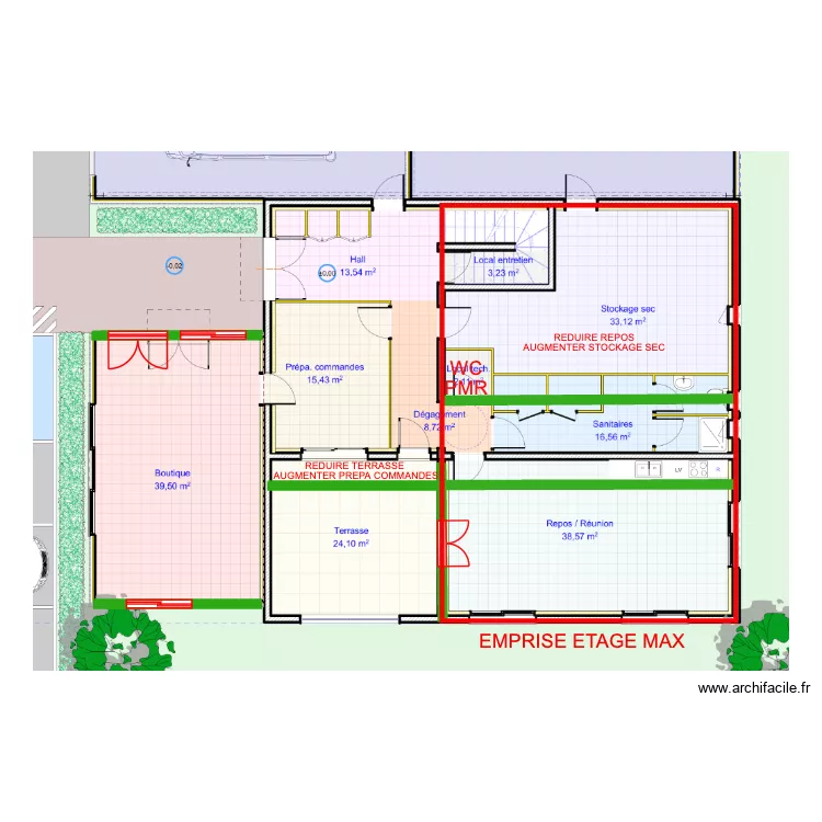 ESQ V1 ROBERT. Plan de 1  et 110 m²