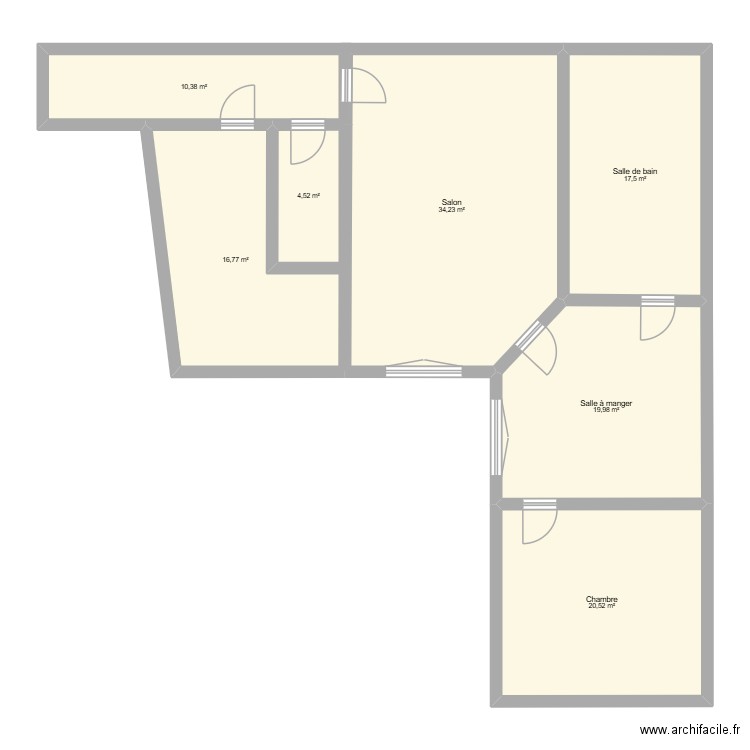 Ludo. Plan de 7 pièces et 124 m2