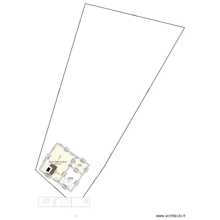 notre maison. Plan de 3 pièces et 88 m2