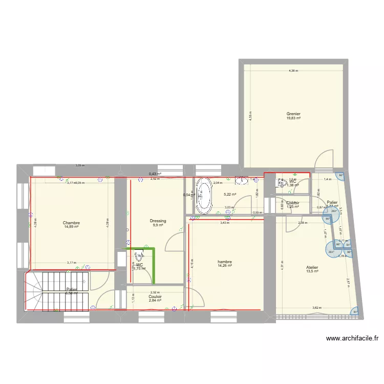 Saulieu 1 er Etage. Plan de 