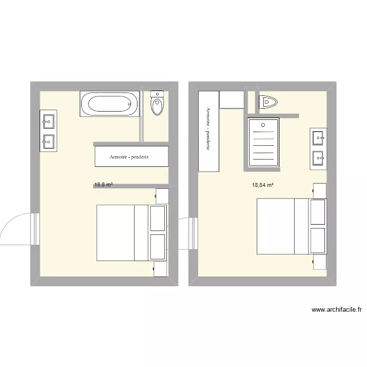 Chambre Pr&eacute;montr&eacute; 1. Plan de 