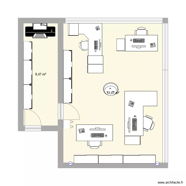 plan pref final. Plan de 2 pièces et 42 m²