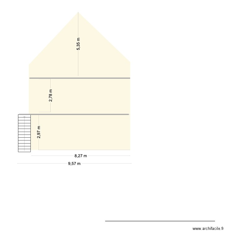 plan de coupe ROZ. Plan de 0 pièce et 0 m2