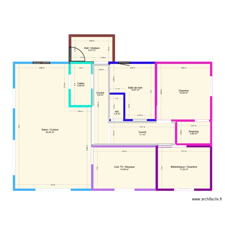 azibert plan2. Plan de 11 pièces et 124 m2