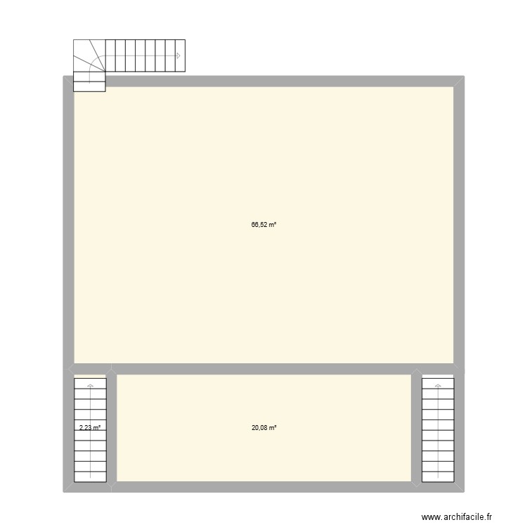 test 1. Plan de 3 pièces et 89 m2