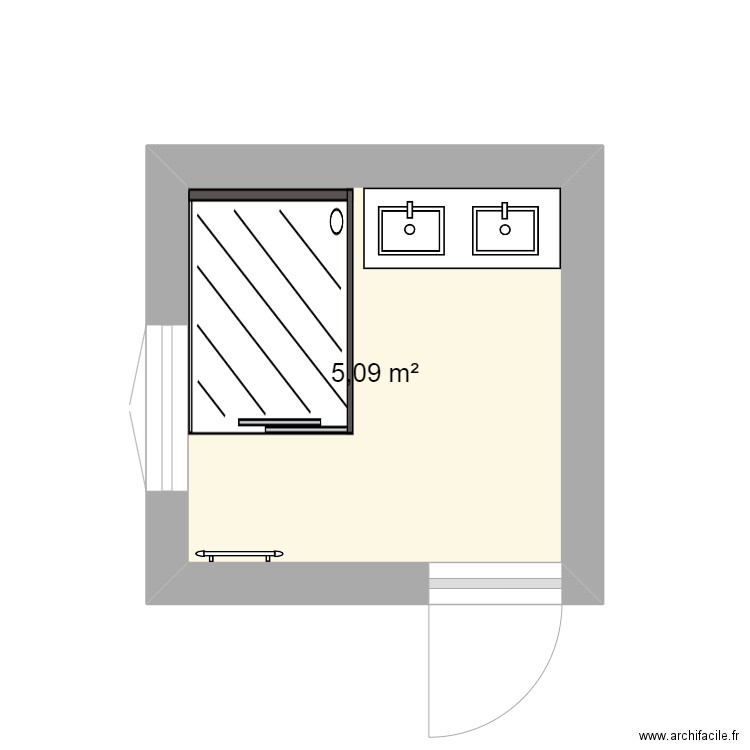 chabanne. Plan de 1 pièce et 5 m2