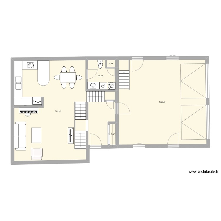 FG-29A. Plan de 5 pièces et 107 m2