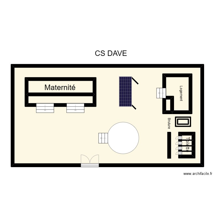 Vue en plan CS DAVE. Plan de 11 pièces et 126 m2