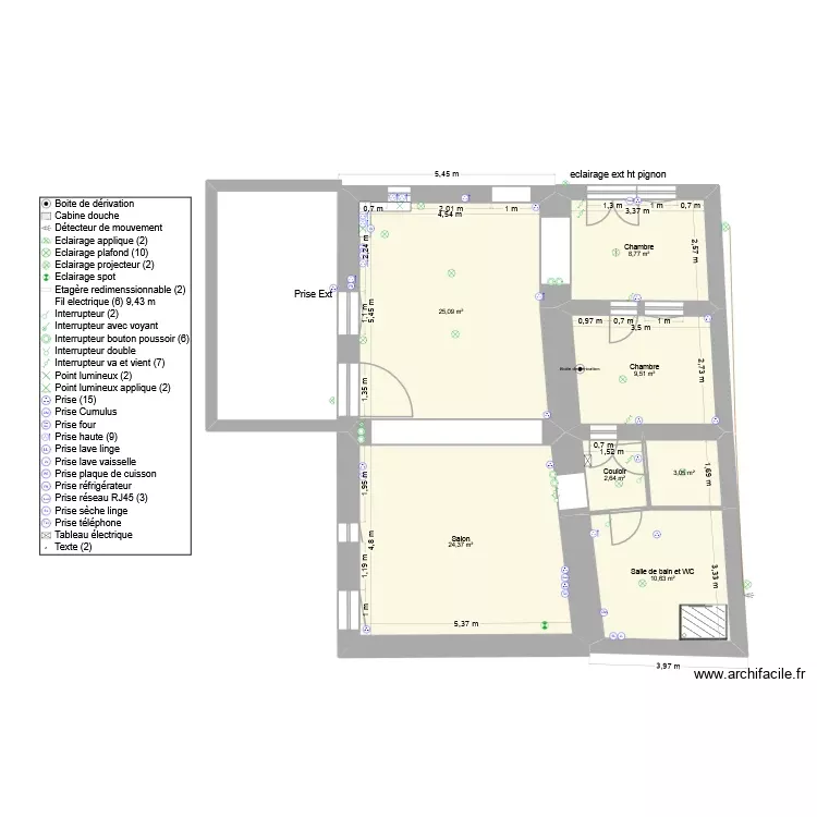 lionel ardeche elec. Plan de 7 Pièces et 84 m²