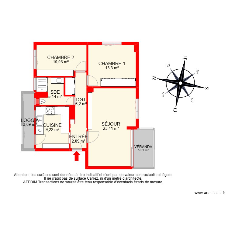 BI 30281. Plan de 16 pièces et 102 m2