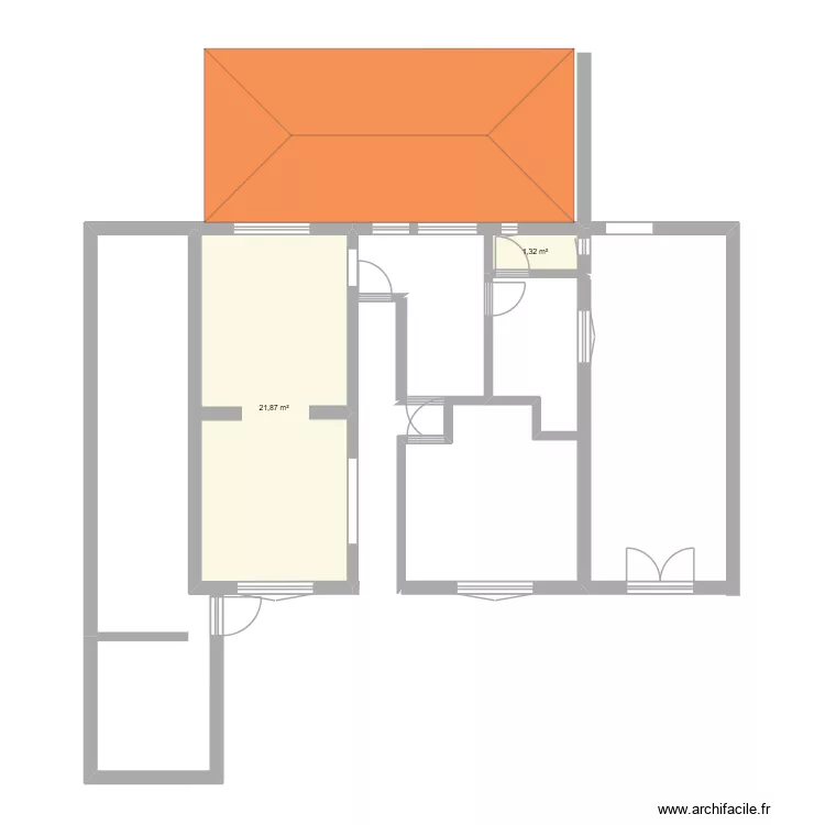 capinghem. Plan de 2 Pièces et 23 m²