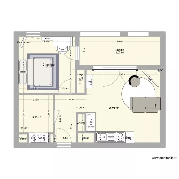 Plan. Plan de 8 Pièces et 54 m²