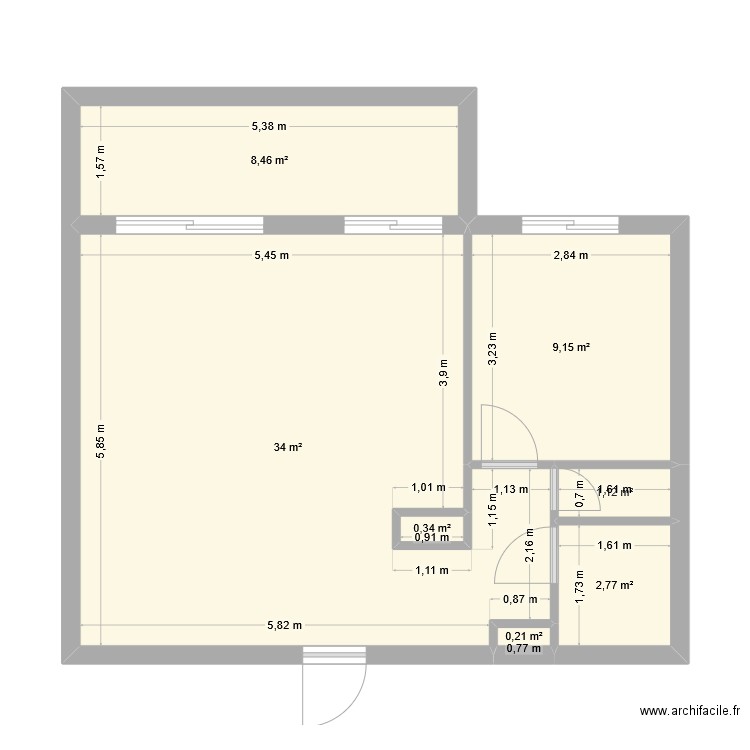 APP CAGNES 01. Plan de 7 pièces et 56 m2