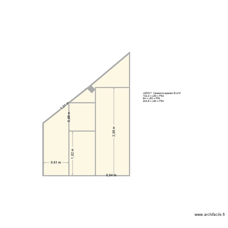 DRESSING 6. Plan de 3 pièces et 4 m2