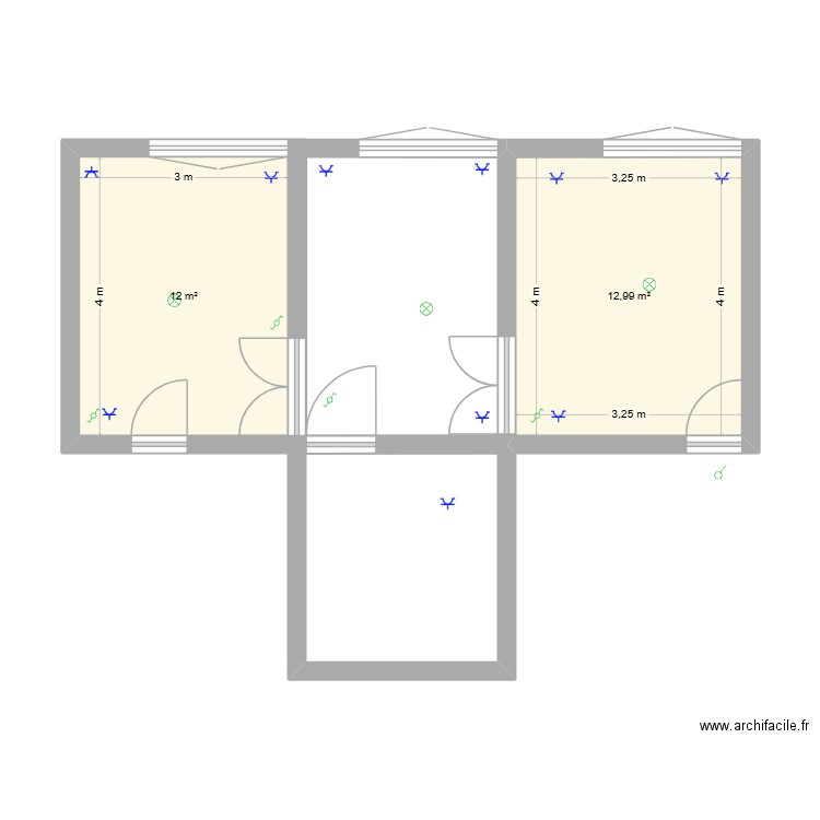 andrea. Plan de 4 pièces et 45 m2