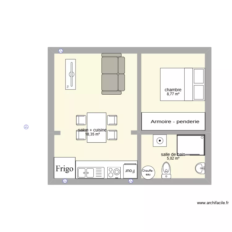 maison preums 2. Plan de 3  et 32 m²