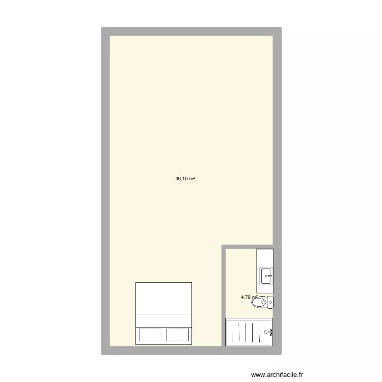 STUDIO MARC. Plan de 2 pièces et 51 m² STUDIO MARC. Plan de 2 pièces et 51 m²