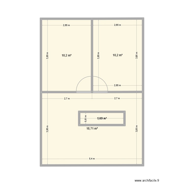 garage. Plan de 4 pièces et 43 m2
