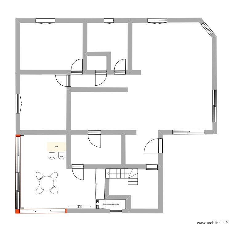 PLAN HABITATION. Plan de 3 pièces et 19 m2