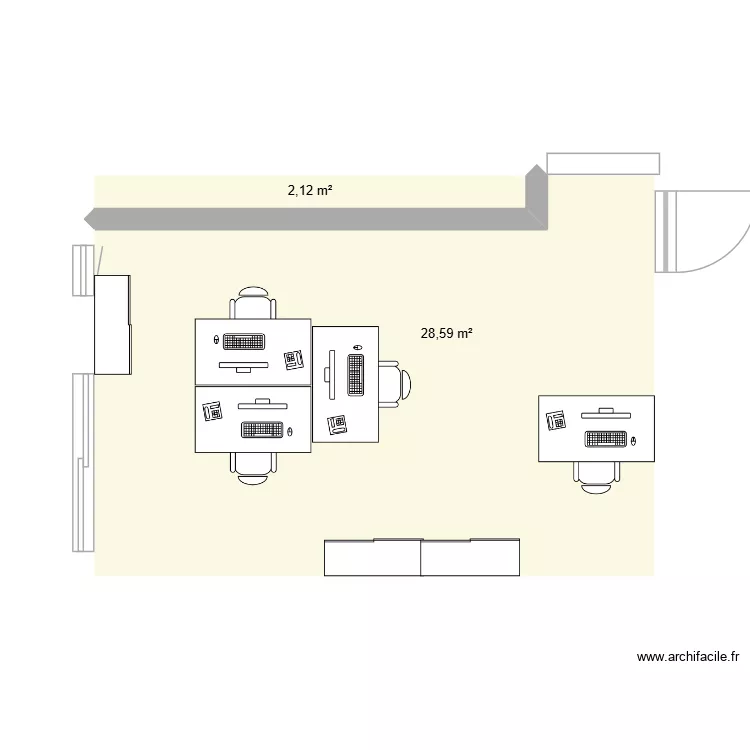 Bureau Animation 2. Plan de 2  et 31 m²