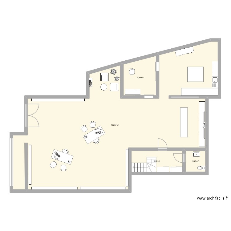 magain l'oeil d'Axelle Opticien. Plan de 4 pièces et 153 m2