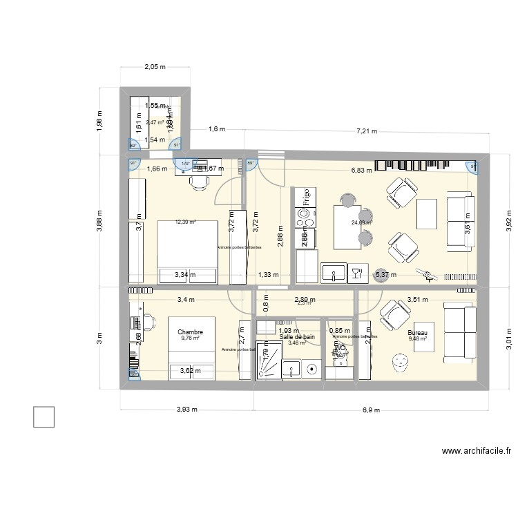 alice 5 - 30 nov 25. Plan de 8 pièces et 66 m2