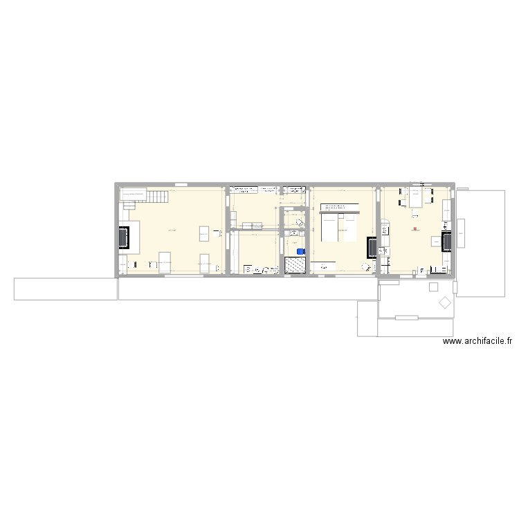 L'Arche. Plan de 5 pièces et 141 m2