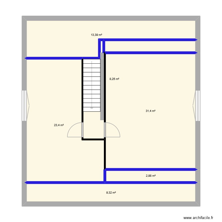 JENNIFER. Plan de 6 pièces et 89 m2