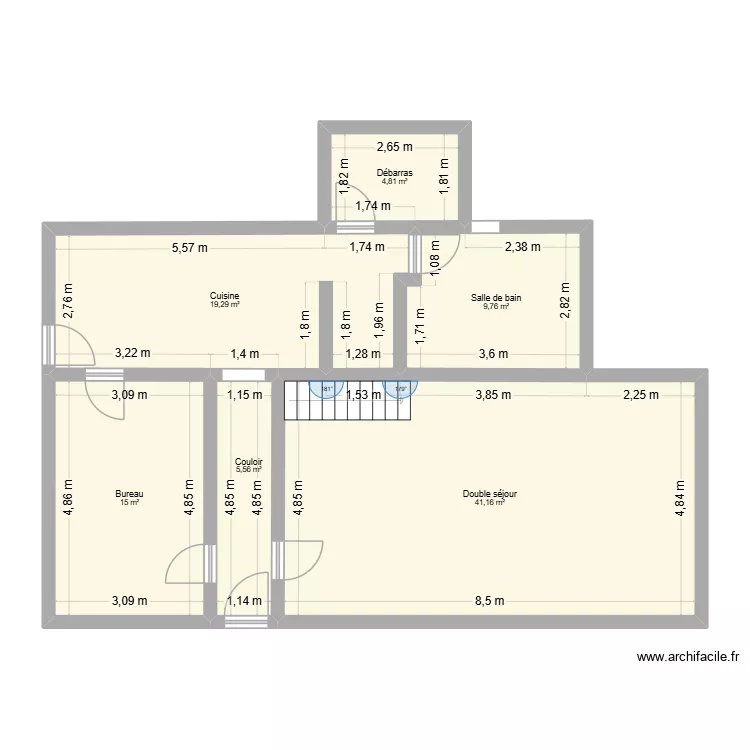 MALMAISON. Plan de 6  et 96 m²
