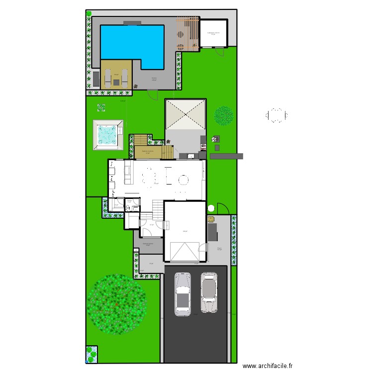 828 Madrigal extérieur spa 2025 87x87. Plan de 33 pièces et 588 m2