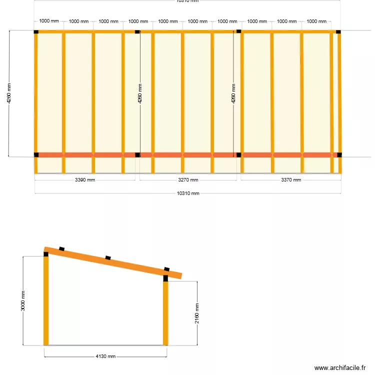 geffa v&eacute;randa le bon. Plan de 22  et 43 m²