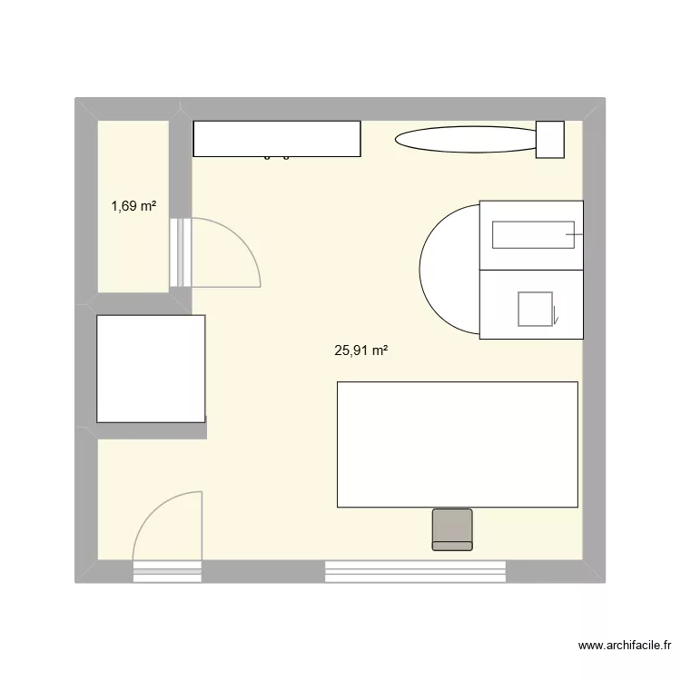 Atelier couture dole. Plan de 2 Pièces et 28 m² Atelier couture dole. Plan de 2 Pièces et 28 m²