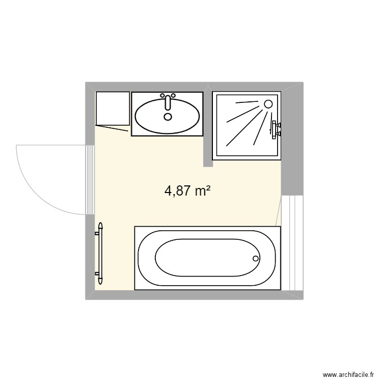 kwiateck. Plan de 1 pièce et 5 m2