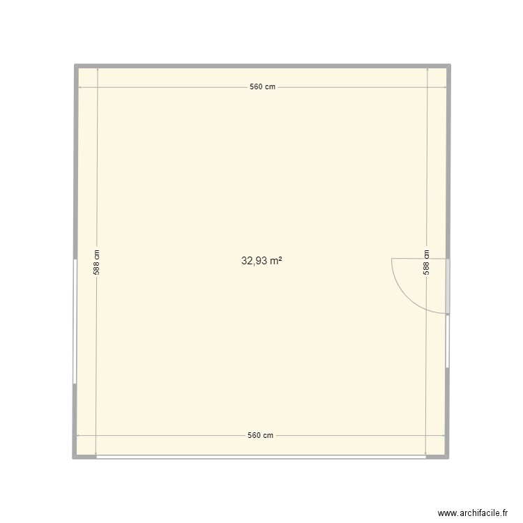 Plan Codir V2. Plan de 1 pièce et 33 m2