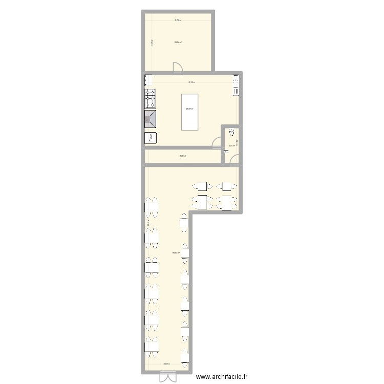 O'TACOS. Plan de 5 pièces et 174 m2