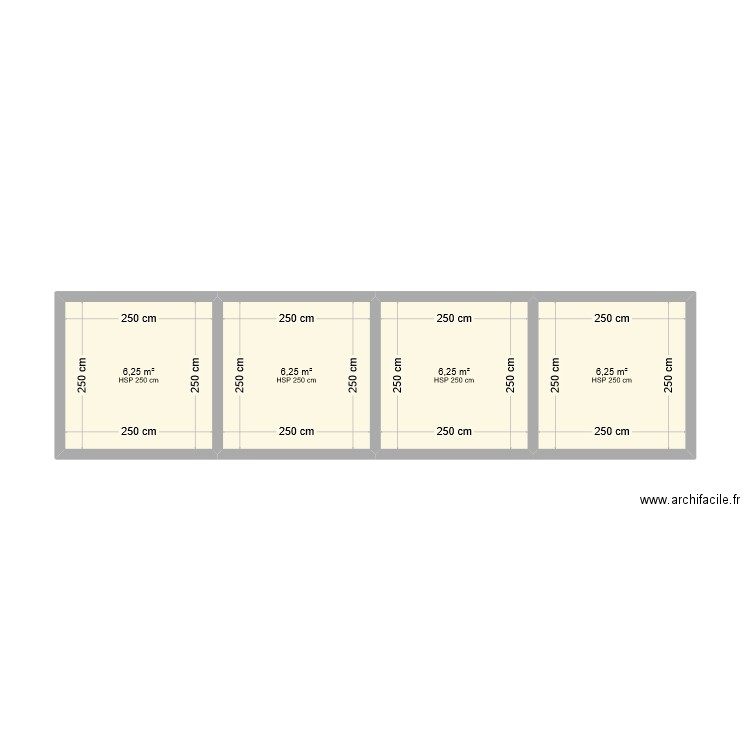 Puits perdu. Plan de 4 pièces et 25 m2