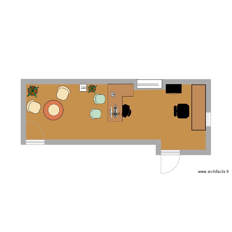 Bureau Emmanuelle. Plan de 1 pièce et 19 m2
