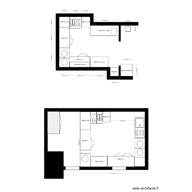 KRIM 1. Plan de 2  et 24 m²