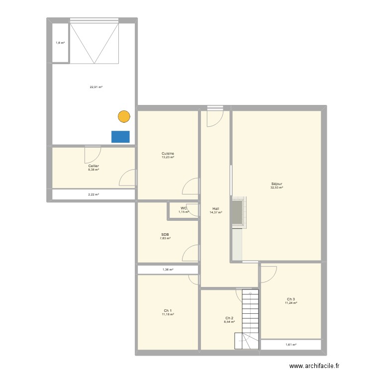 SONZA RDC. Plan de 29 pièces et 240 m2
