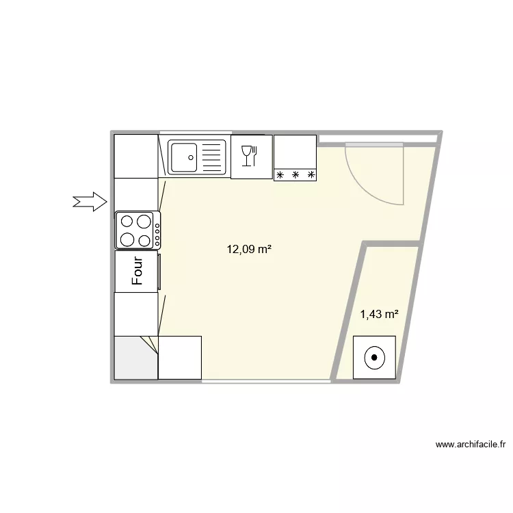 chateau gombert. Plan de 3  et 14 m²