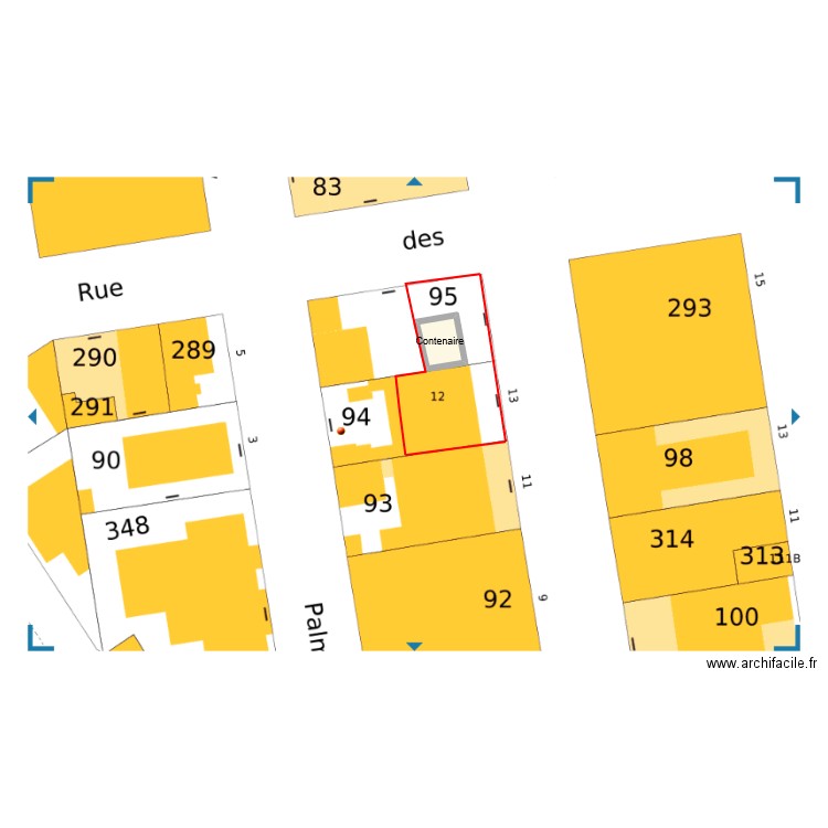 plan cadastral emprise commerce . Plan de 1 pièce et 2 m2