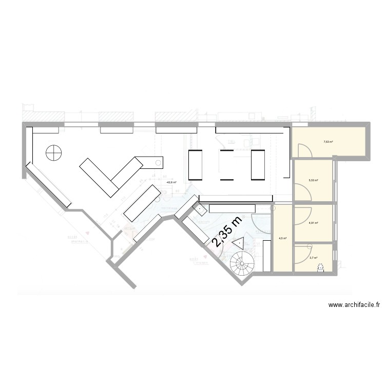Plan pharmacie nouvelle 2. Plan de 6 pièces et 119 m2